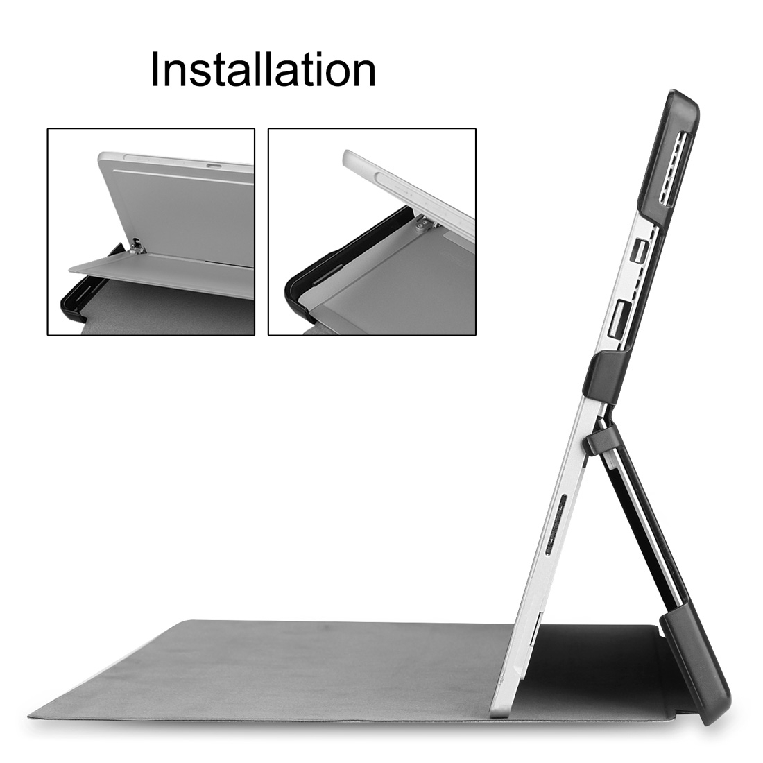 （COD)Custer Texture Horizontal Flip PU Leather Case for Microsoft Surface Pro 4 / 5 / 6 / 7 12.3 inch, with Holder & Pen Slot. 