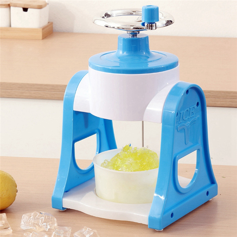 1 Piece Shaved Ice Machine Home Small Manual Ice Crusher Summer Hand-Shake Ice and Hail Ice Ice Breaker Make Ice Maker Blue. 