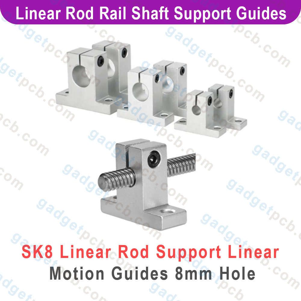 SK8 Linear Rod Rail Shaft Support Linear Motion Guides 8mm Bore for SK8 Shaft Support SK8 Linear Motion Slide Rail Guide Blocks 8mm Hole Shaft Table CNC SK8 Bracket for CNC 3D Printer Parts. 