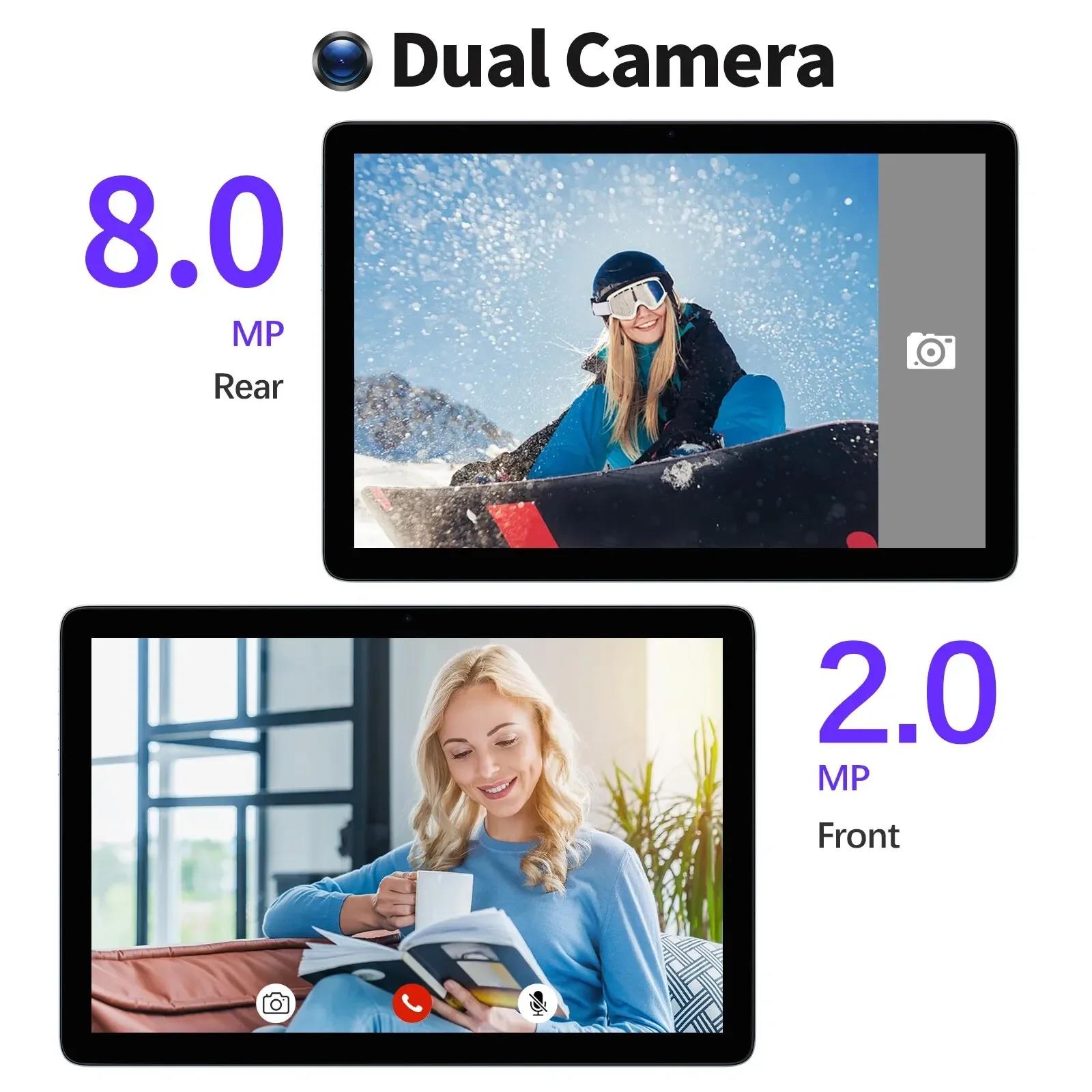 PRITOM TAB11 Android 14 Tablet 10 Inch, 8GB(4+4 Expand) RAM + 128GB ROM, Octa Core, 5G WiFi, with Keyboard, Mouse, Case. 