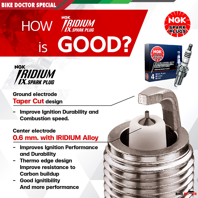 NGK IRIDIUM IX Long and Short Thread Performance Spark Plug for All Motorcycle (Made in Japan-USA Edition). 