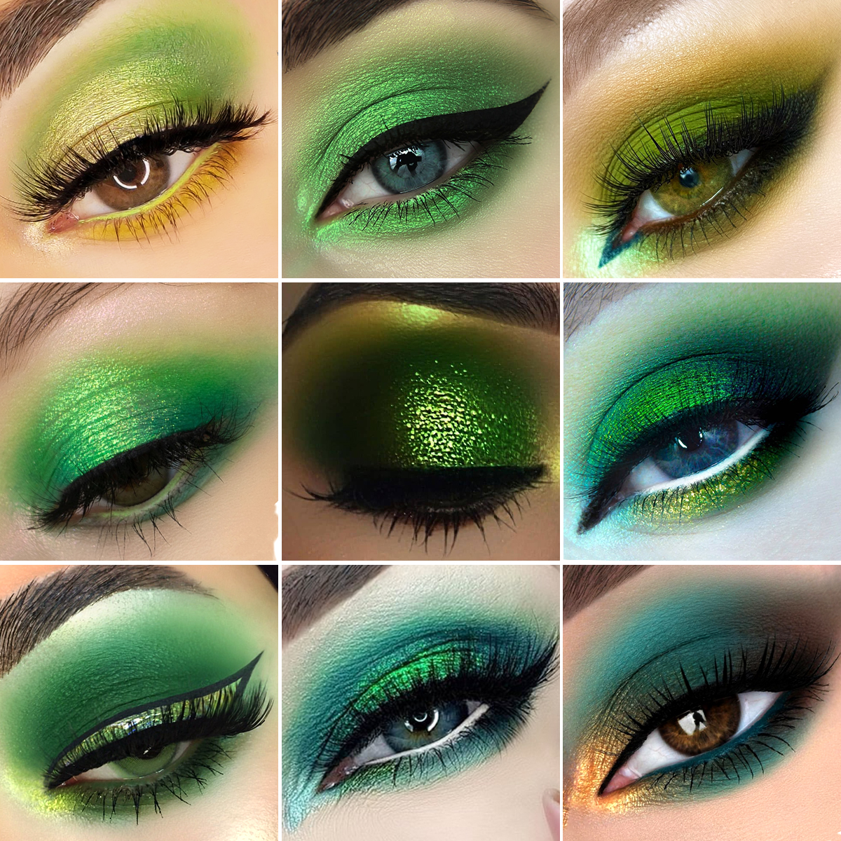 Green Eyeshadow Palette, 25 Colors Matte Shimmer Blue Green Gold Multichrome Eye Shadow Palette, Highly Pigmented Pro Colorful. 