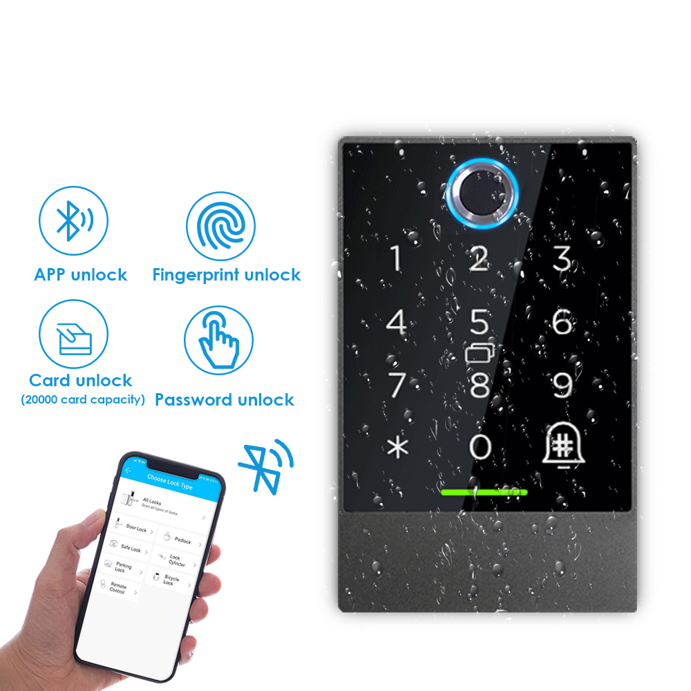K2 / K2F Access Control RFID Card Reader 13.56Mhz Fingerprint Keypad Door Lock TTLOCK App Bluetooth Smart Lock IP68 Waterproof. 