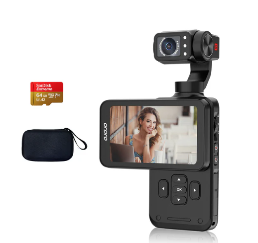 Ordro M5 5K Vlog Handheld Camera 3.5-inch Rotating Touch Screen, 3-axis Gimbal Stabilization, Face Tracking, 120-degree Wide Angle, Long-lasting Battery, Infrared Night Vision, Slow Motion with 12 MONTH WARRANTY. 