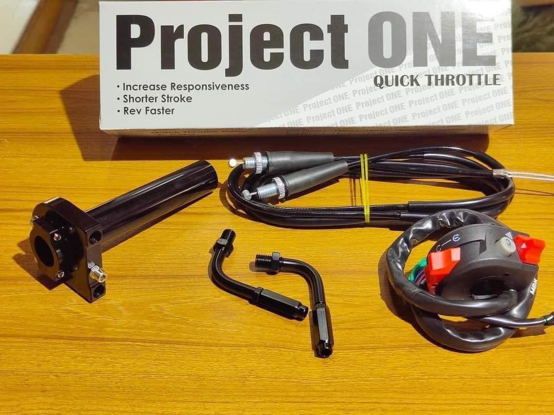 PROJECT ONE Quick Throttle Universal CNC Setup for All Bike Racing Fuel Spontan for Maximum Performance Ready Pickup with Domino Chapa Switch Button. 
