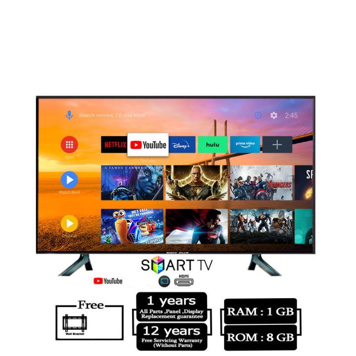 Sony Plus 43 inch Frameless 2GB/16GB Smart Led TV With Free wallmount