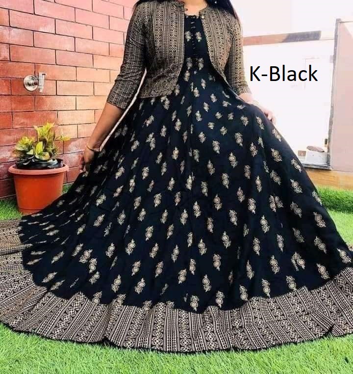 Exclusive Long Kurti Gown with Koti for Women/Girls – Stylish and Elegant. 