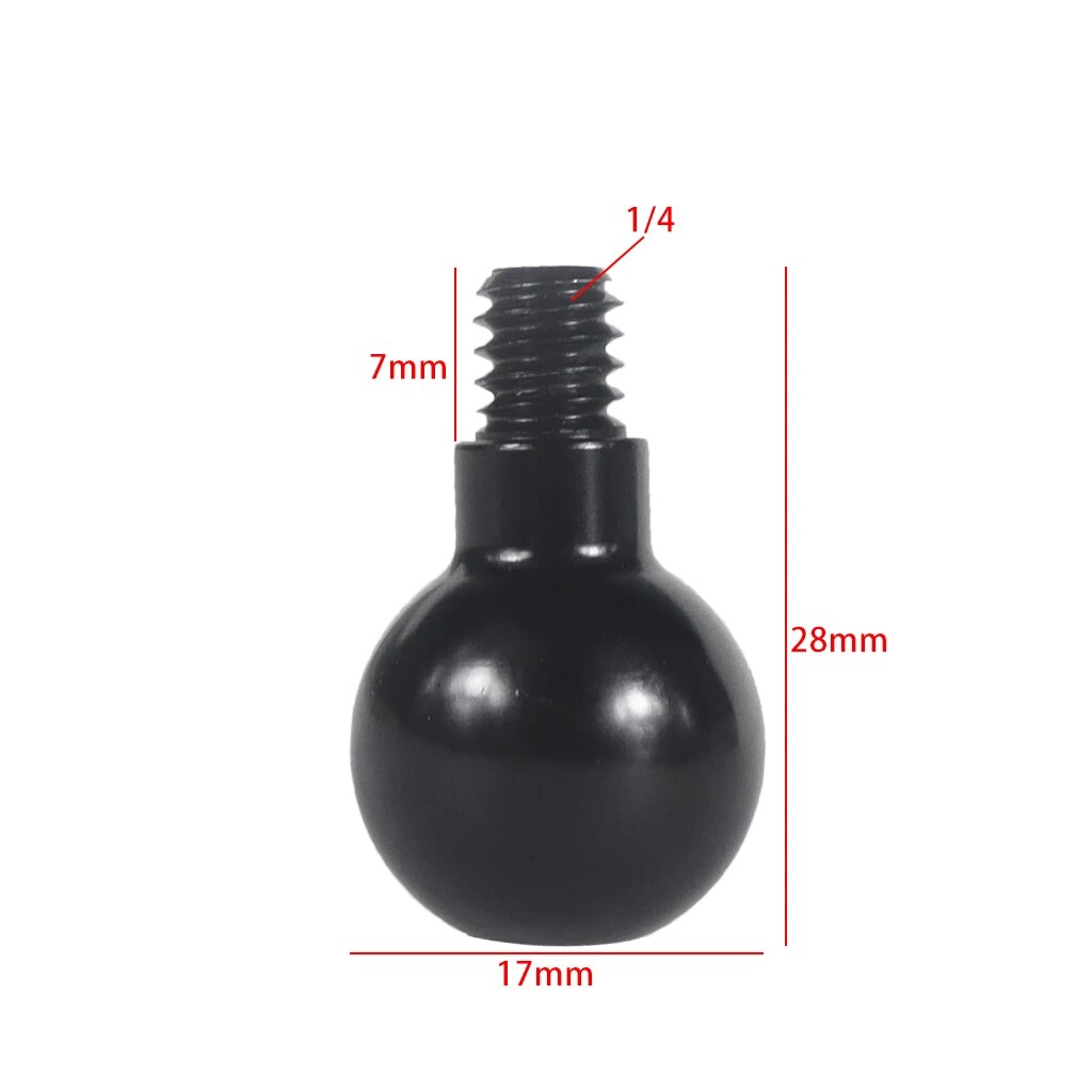 17mm Ball Head Adapter Double Socket Clip Mount for Gopro Hero 11 10 Action Camera 17mm Ballhead Converter to 1/4 M6 Screw Head. 