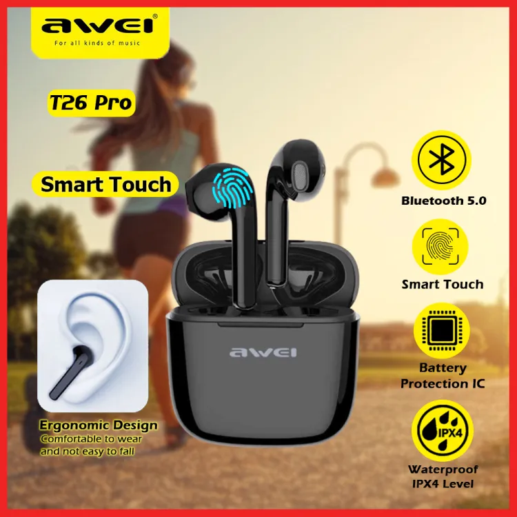 Awei T26 Pro TWS Wireless Bluetooth 5.0 Sports Earbuds with