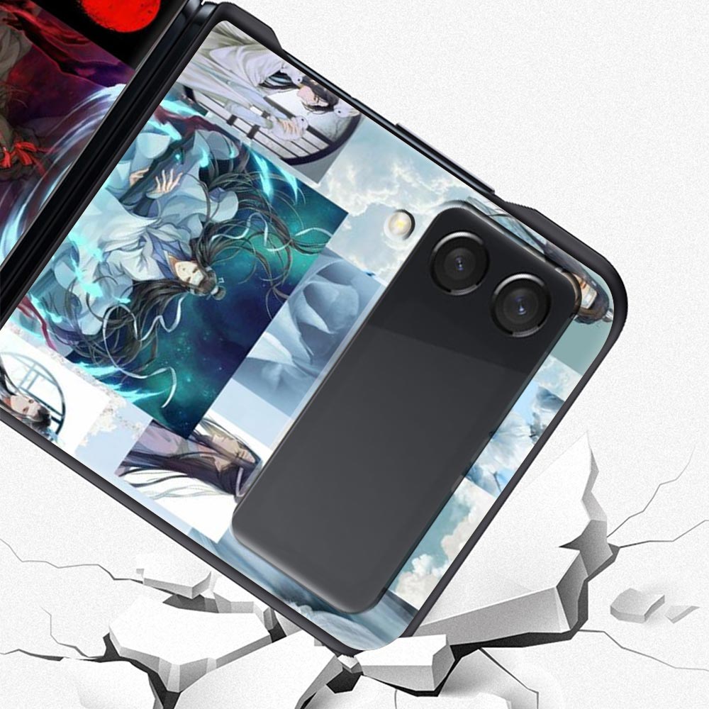 MDZS Anime Mo Dao Zu Shi Phone Case for Samsung Galaxy Z Flip 3 4 5G Black Folding Mobile Shell Hard Fundas Coque Protect Cover. 