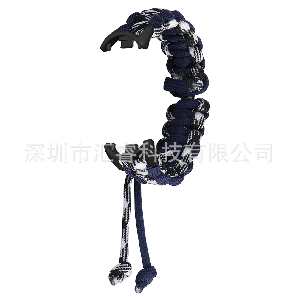 For Mi Band 8/7/6/5/4/3 NFC paracord weave adjustable wristband. 