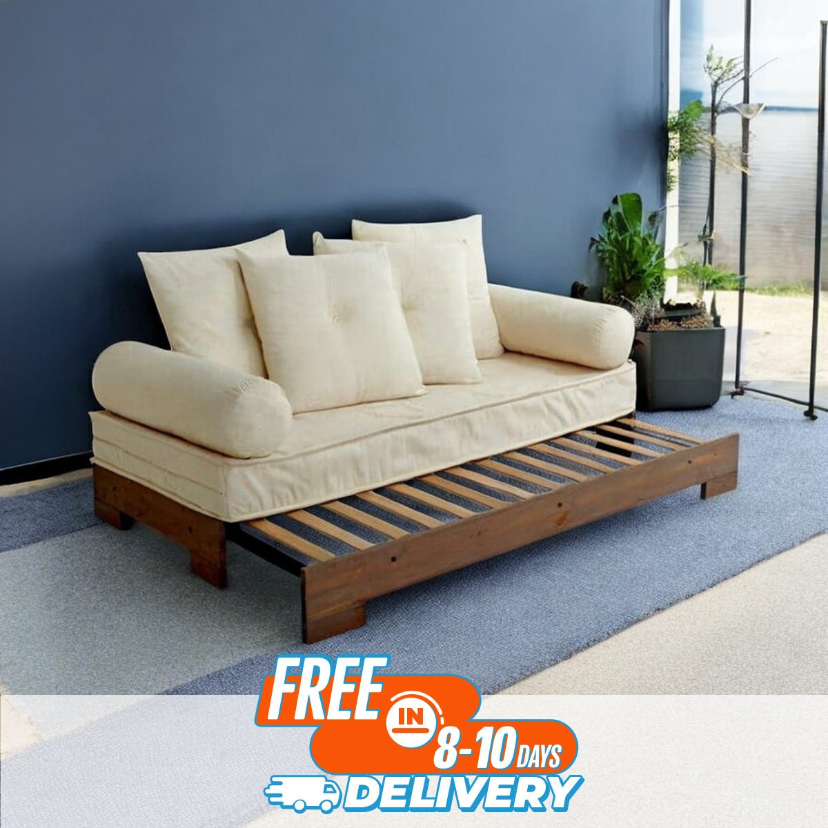Andormahal MDF Sofa-cum-Bed (Without Foam)-(6ft by 4ft). 