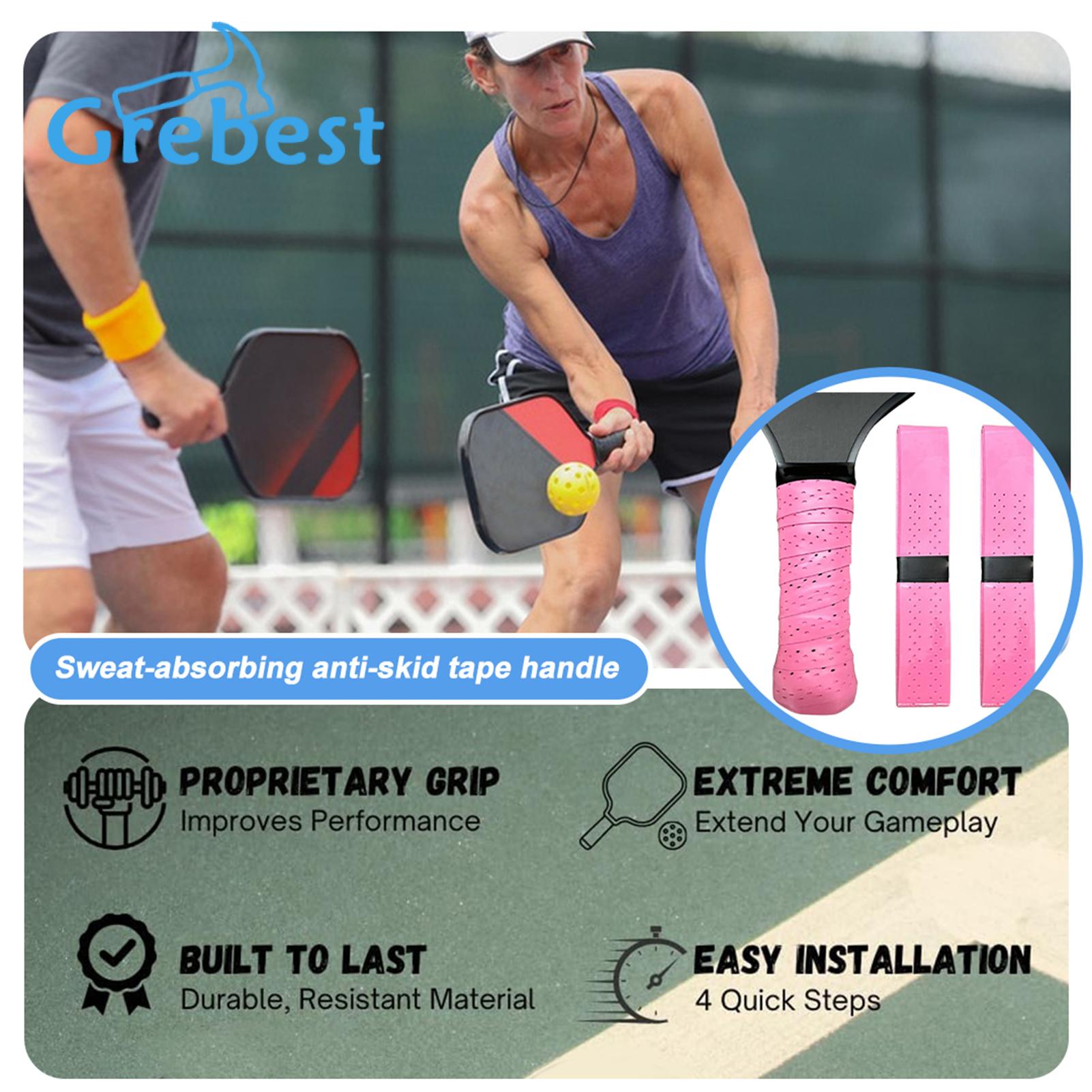 Grip for Pickleball Rackets 2pcs Pickleball Paddle Grip Tape Faux Leather Overgrip Wrap for Racket Non-slip Moisture Wicking Accessories Pickleball Paddle Grip Set. 