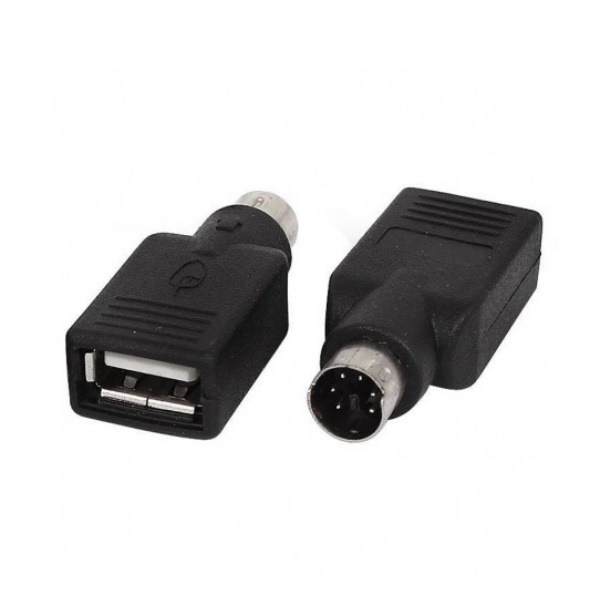 Ps2 Female To USB Male Port Adapter Pc Computer Mouse Mice Keyboard Converter - Black. 