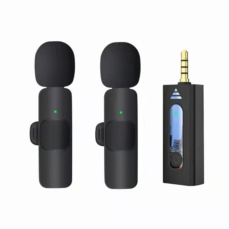 Wireless microphone, Bluetooth Douyin live microphone, 3.5 live sound card, lavalier microphone, one drag, two lavalier microphones
