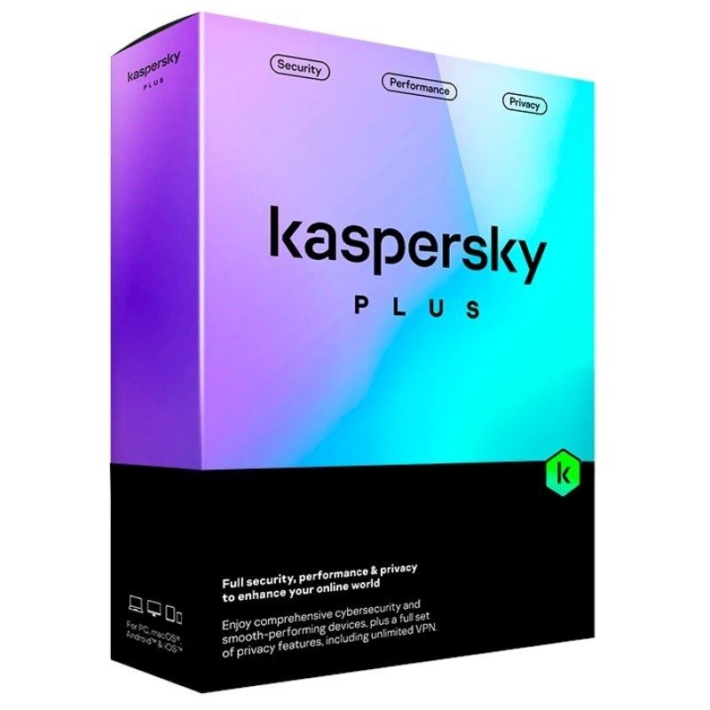 Kaspersky Plus 3-User-1-year-2 Password private Vaults Advanced Internet Security Software with free Beg. 