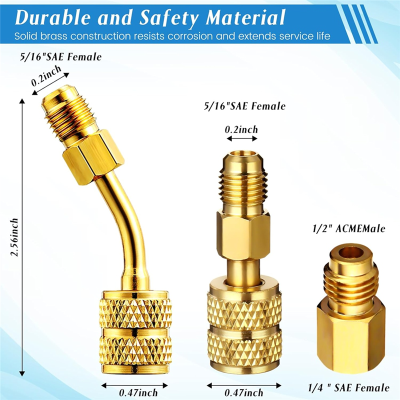 AC R134A Adapter Quick Coupler Kit, R134a Tank Tap Valve R134a to R22/410a for Air Conditioning Refrigeration System. 