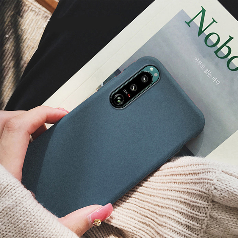 Tokifu For Sony Xperia 5 III Back Cover Matte Simple Solid Color Soft Silicone TPU Case