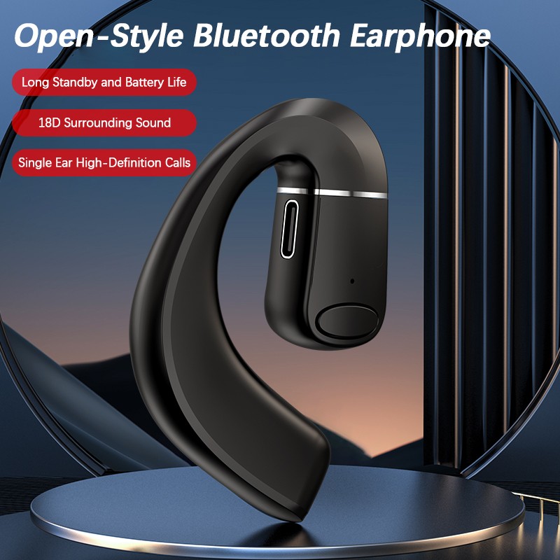 V7 V5.4 Bluetooth earphone Digital open type non in ear hanging ear type single ear,180 ° rotation for both left and right ears. 