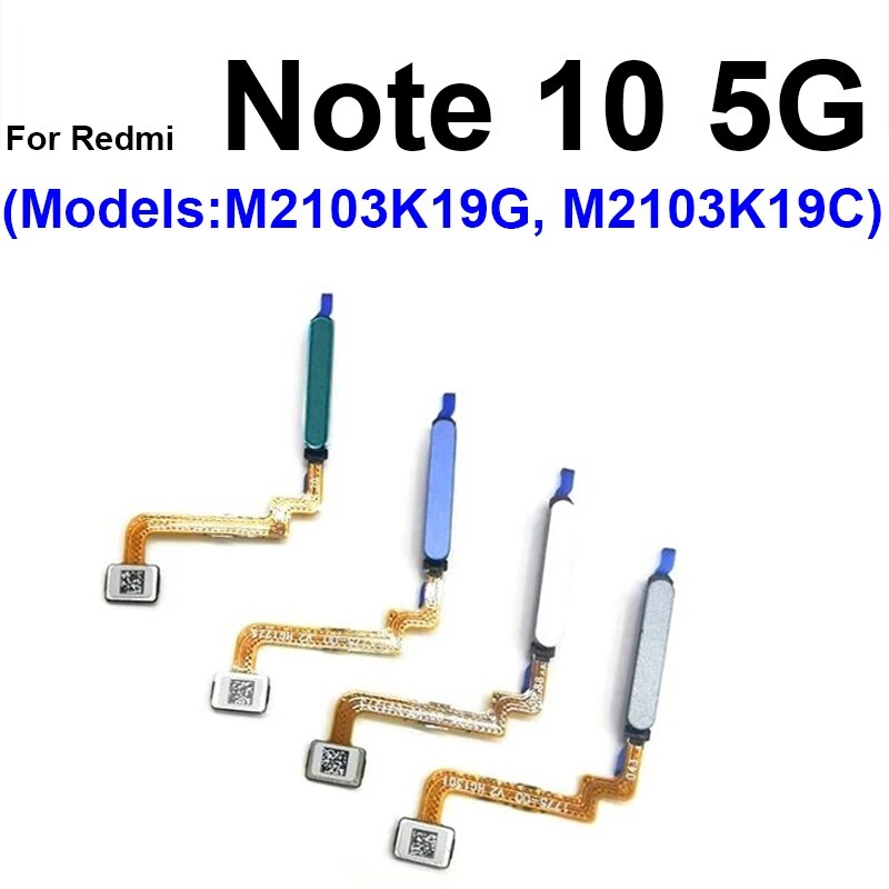 Home Button Flex Cable For Xiaomi Redmi Note 9 9S 9Pro Note 10 Pro 4G 5G Fingerprint with Power Button Touch Sensor Flex Ribbon. 