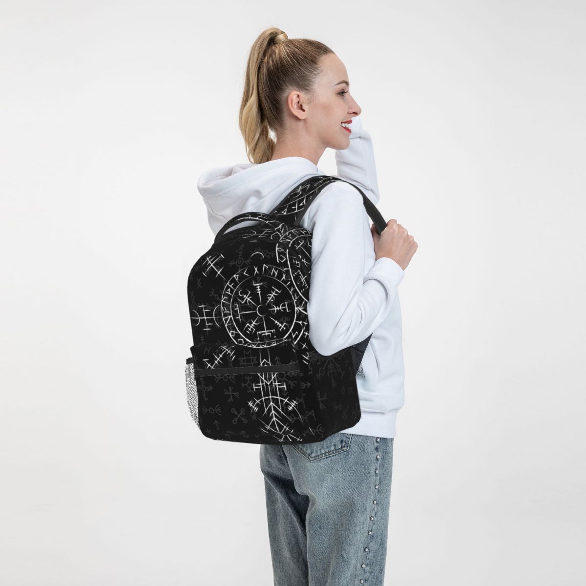 School Bag Celtic Lucky Charm Compass Symbole Celtic Vegvisir Travel Laptop Backpacks Norse Mythology Vikings Soft Rucksack. 