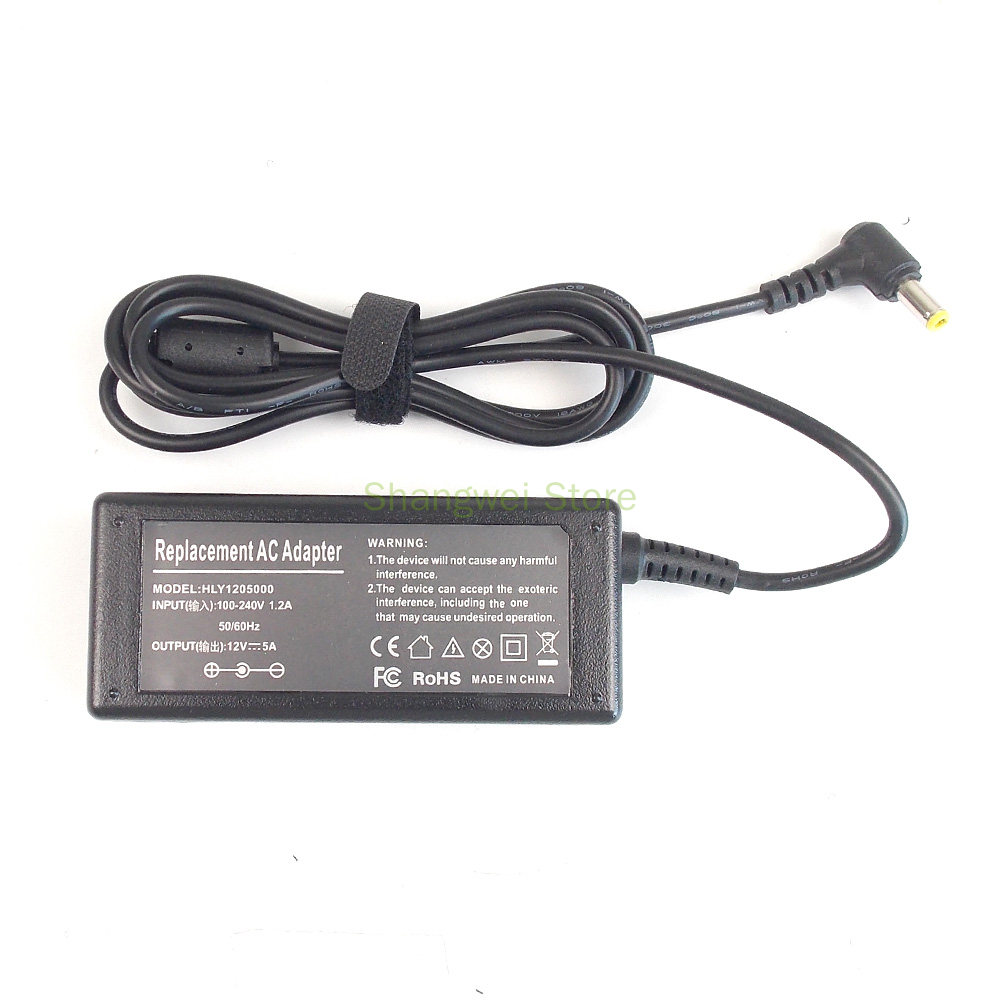 12V 5A Notebook Power Adapter Charger for FujiPLUS K-1205 FP-988D LCD Monitor CORD. 