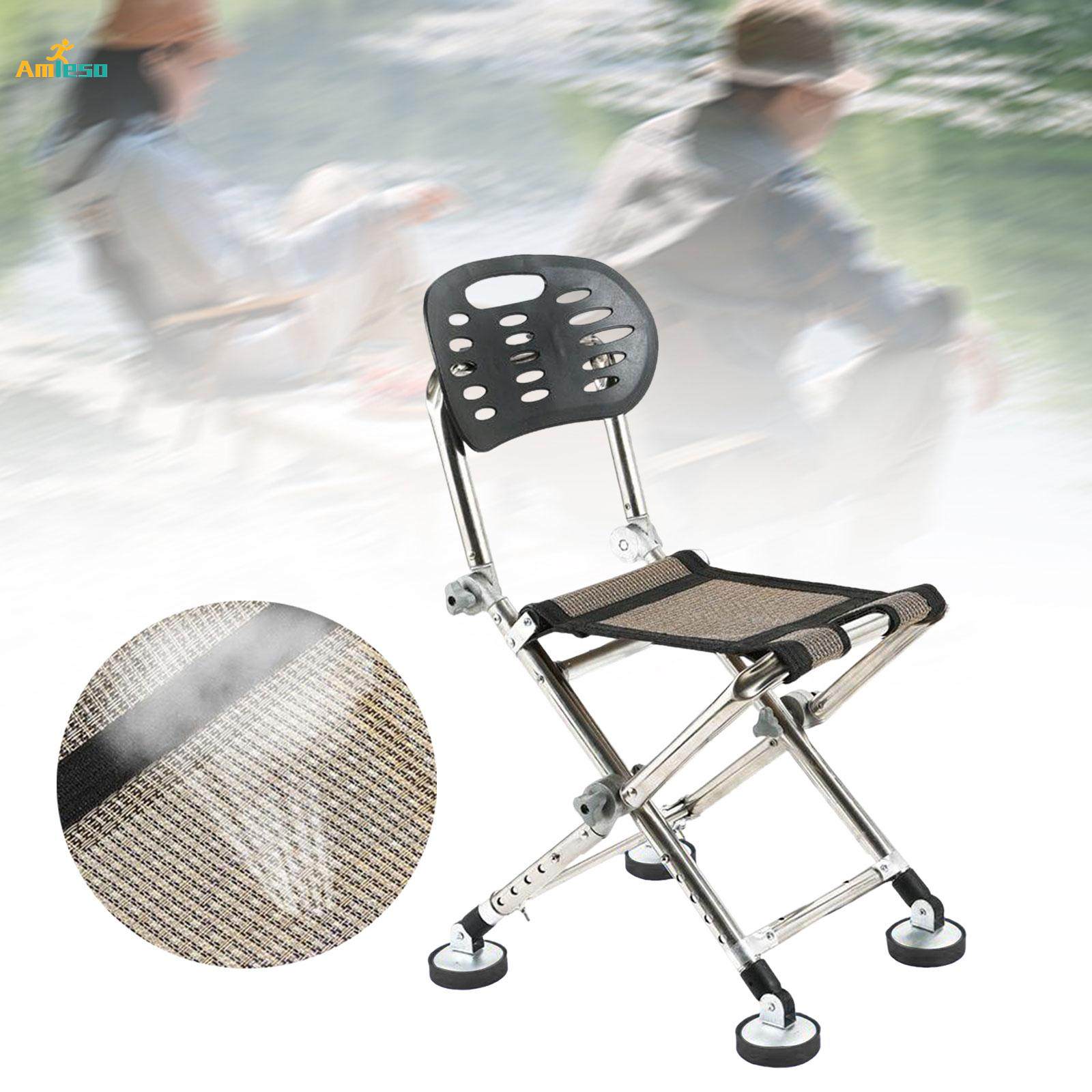 Fishing Chair Folding Camping Stool with Backrest for Backyard Balcony Beach. 