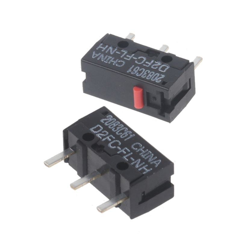 【happy one】2Pcs  OMRON D2FC-FL-NH Red Classic Mouse Micro Switch 10 Million Times lifetime Universal 7N 10m 20M. 