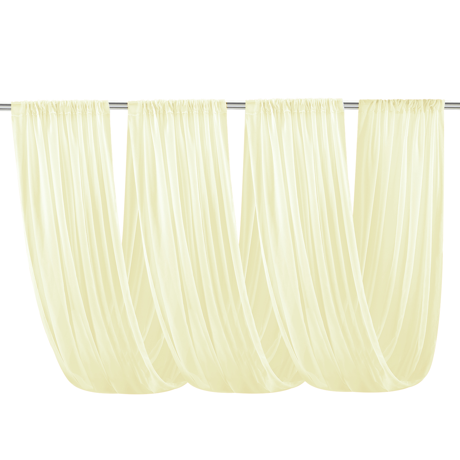 6 Panels Chiffon Ceiling Drapes Long Vaulted Draping Fabric DIY Wedding Drapes Curtains (5ftx10ft/5ftx20ft ). 
