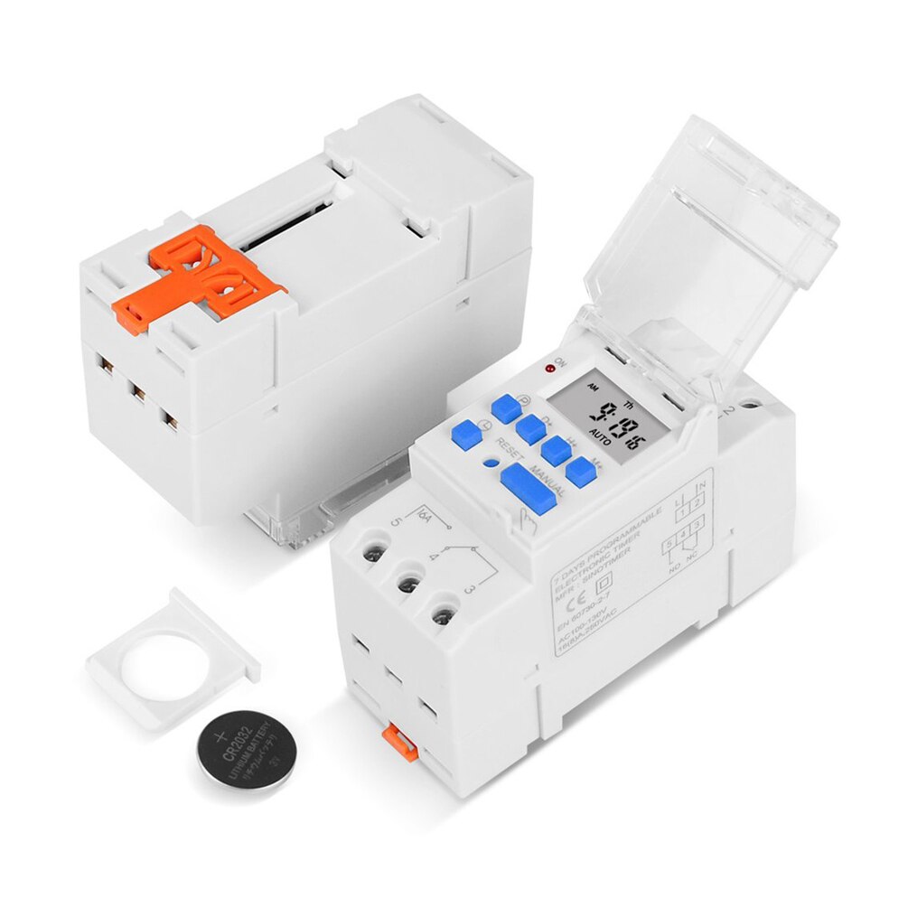 Din Rail Mount Digital Timer Switch Electronic Weekly 7 Days Programmable Time Controller  16A TM919A Timing Switch Relay. 