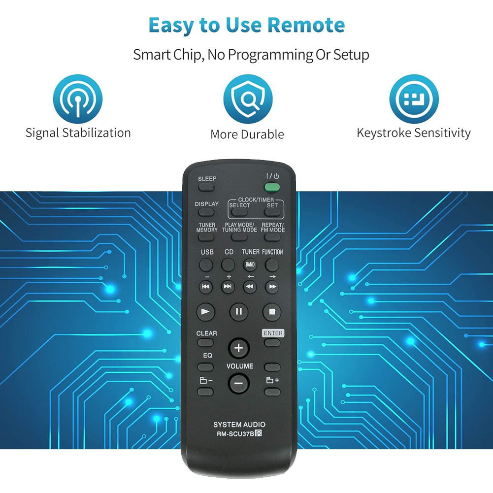 Replace Remote RM-SCU37B for Sony LBT-SH2000 SS-SH2000 CMT-BX3. 