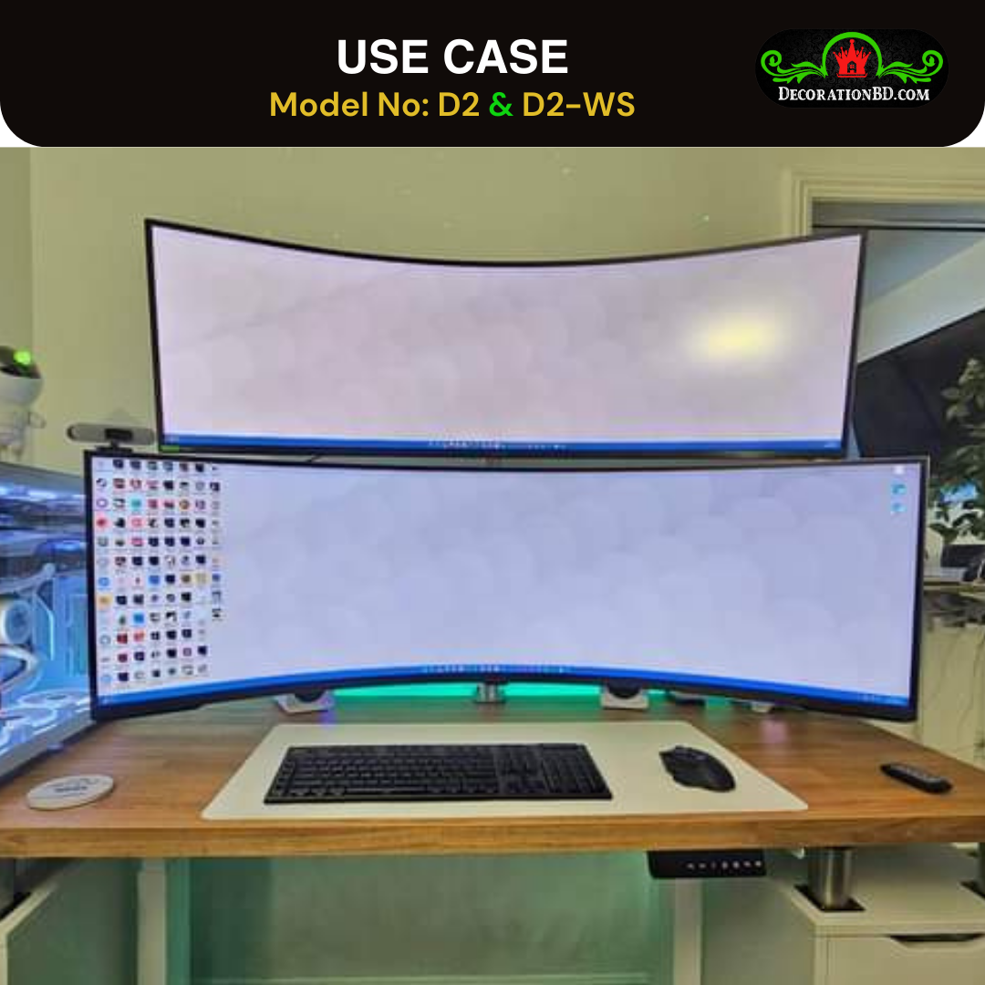Dual monitor Stand (Vertical ) desk mount for 10"-27" monitor.Load Capacity upto 14Kg per monitor -(100% Local-made). 