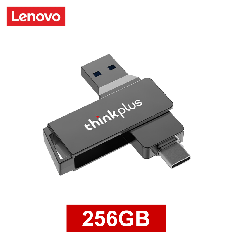 Lenovo thinkplus MU251 256GB 128GB 64GB 32GB USB3.0+Type-C Dual-port U Disk Rotatable Metal USB Flash Drive High-speed Transmission U disk. 