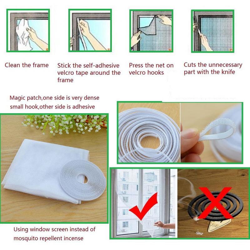 Insect Mesh Window Screen Net Mosquito Bug Fly Netting Moth Window White Color Door & Window Screens Home & Garden Textile. 