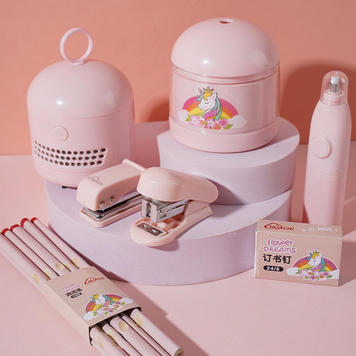 Electric Pencil Sharpener Set Electronic Stationery Set Erasers