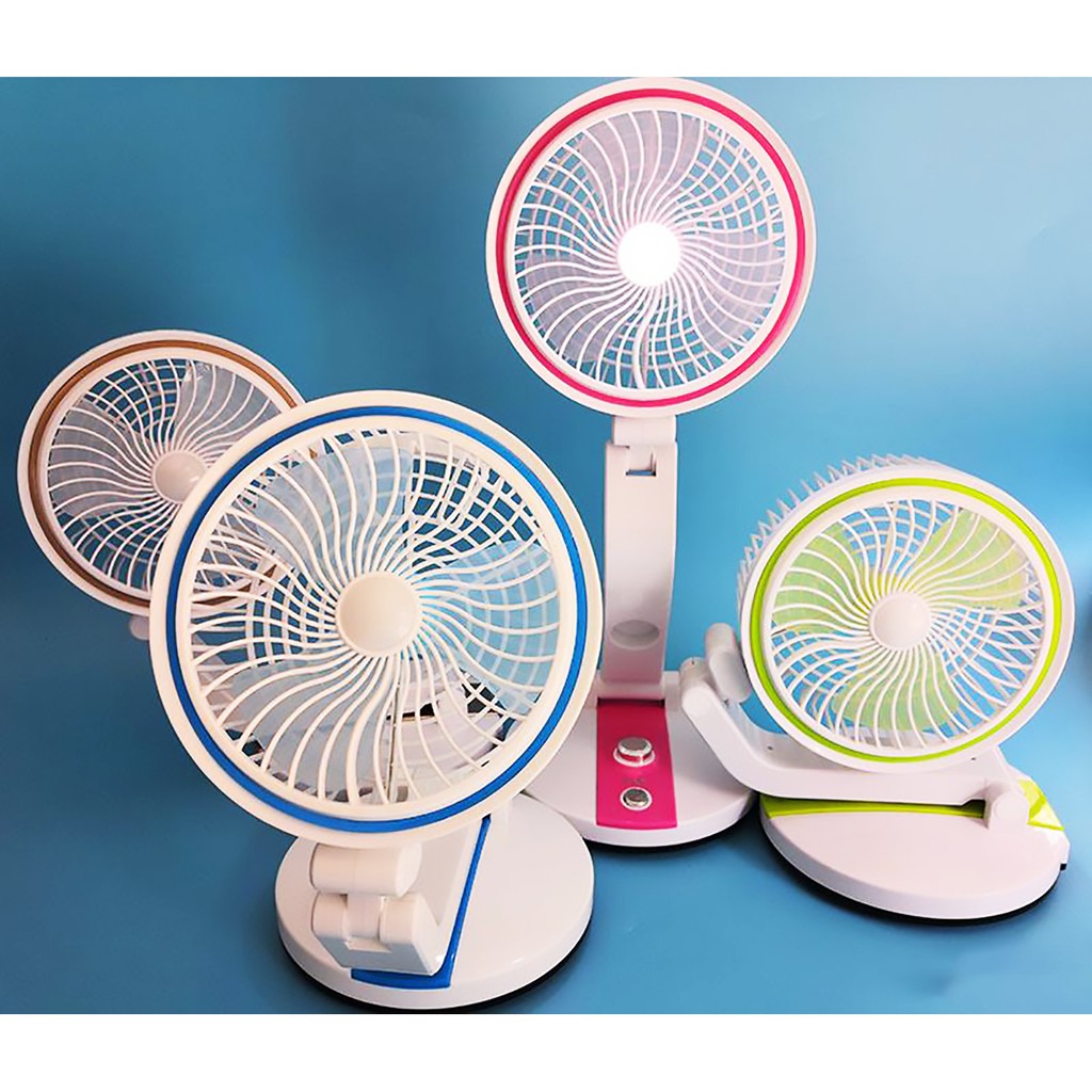 Rechargeable Folding Protable Fan With LED Light And USB Charging port ( LR Fan). 