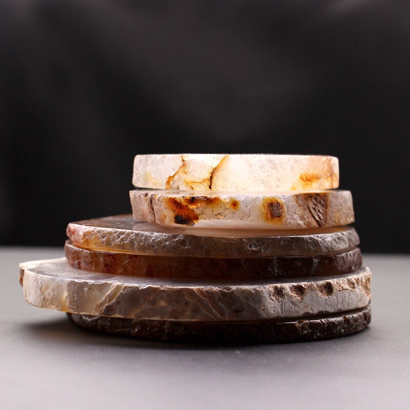 【happy one】70mm natural agate tablets mats slices coaster agate coasters wholesale. 