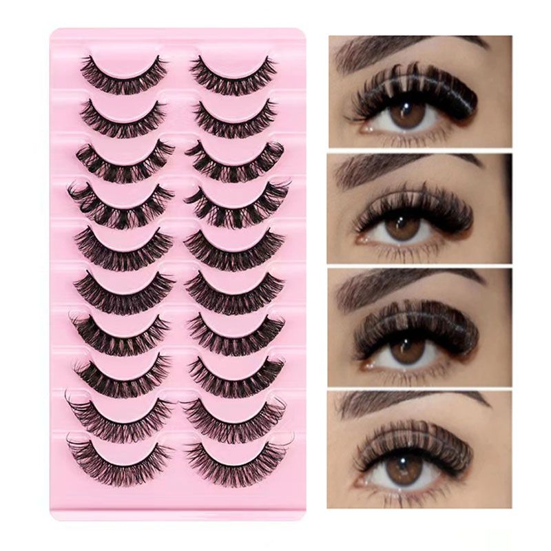 New 10Pairs Lashes DD Curl 8-23mm Russian False Eyelashes Mink Eyelashes Reusable 3D Fluffy False Lashes Eyelash Extension Cilio. 