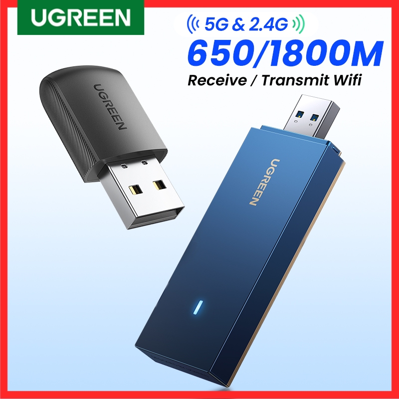UGREEN WiFi Adapter AC650 AX1800 WiFi6/5 5G 2.4G USB WiFi Card Dongle for Desktop Laptop Wifi Antenna USB Ethernet Network Card