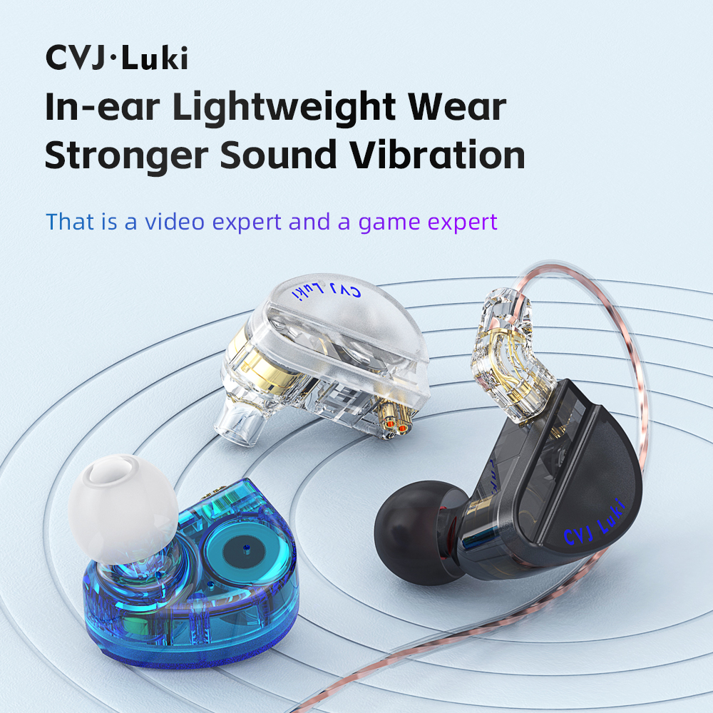 CVJ Luki Dual Unit Vibrating Gaming In-ear Headset Professional Vibration +10mm Flagship Dynamic With HD microphone. 