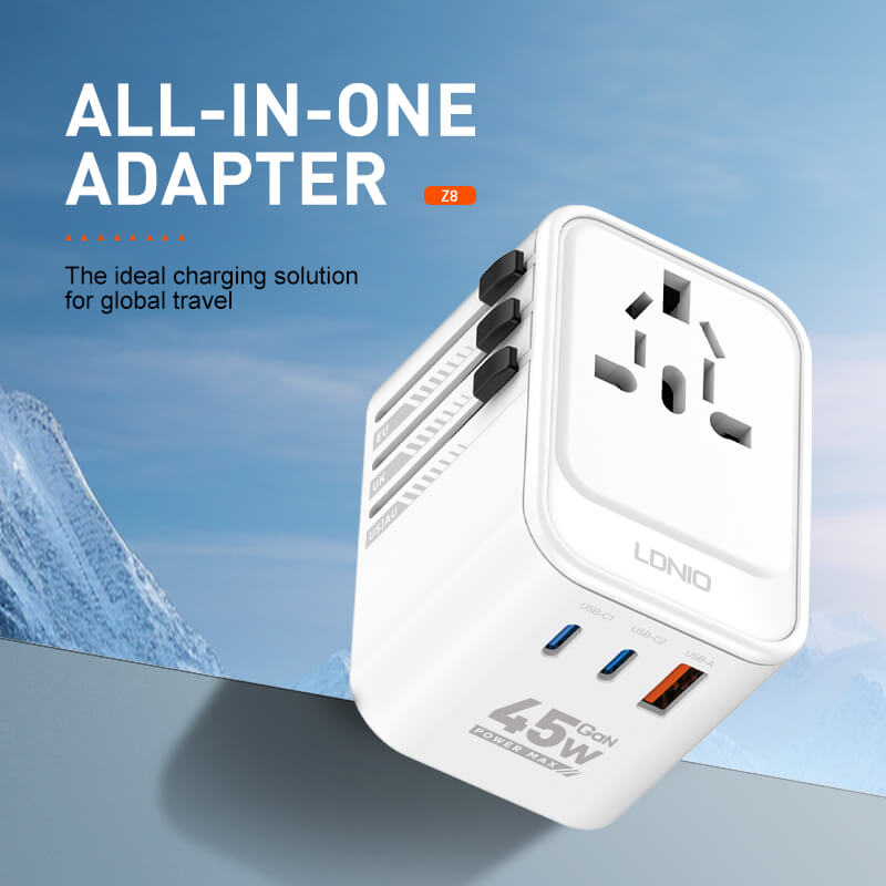 LDNIO Z8 45w Universal GaN Outlets Power Strip Travel Adapter Electrical Socket Power Extension Strip Power Socket