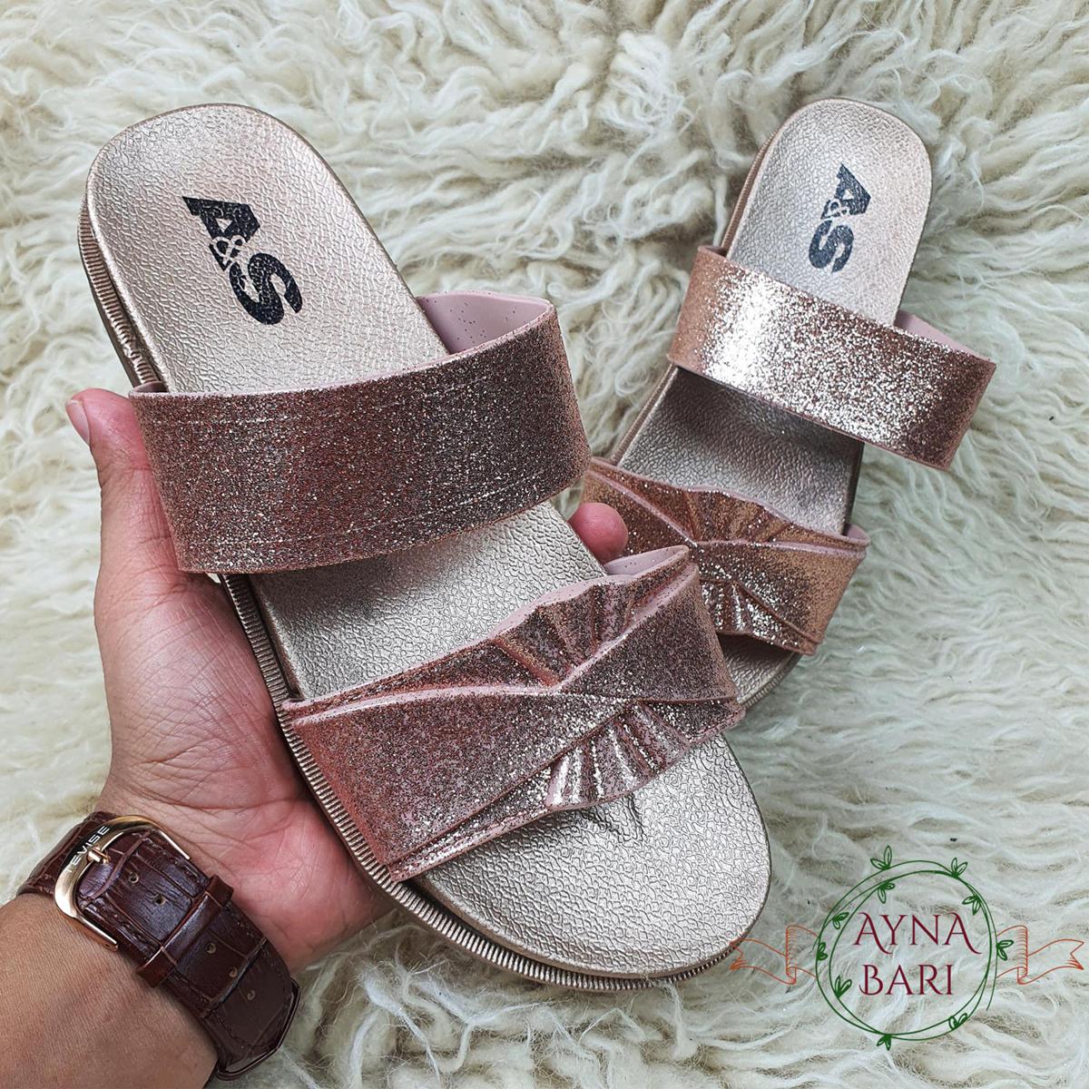 Glittery slipper for girls Slipper Room Slipper for Girls X Bow Designed  Slipper High Quality