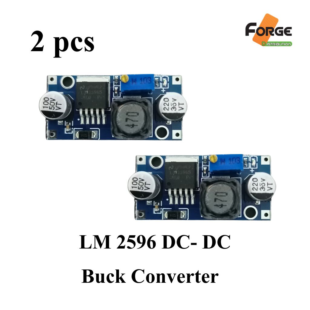 2 pcs LM2596 Buck Converter  Step-Down Buck Converter from DC to DC Adjustable circuit 4.5-40V To 3-35V 3A Power Supply.