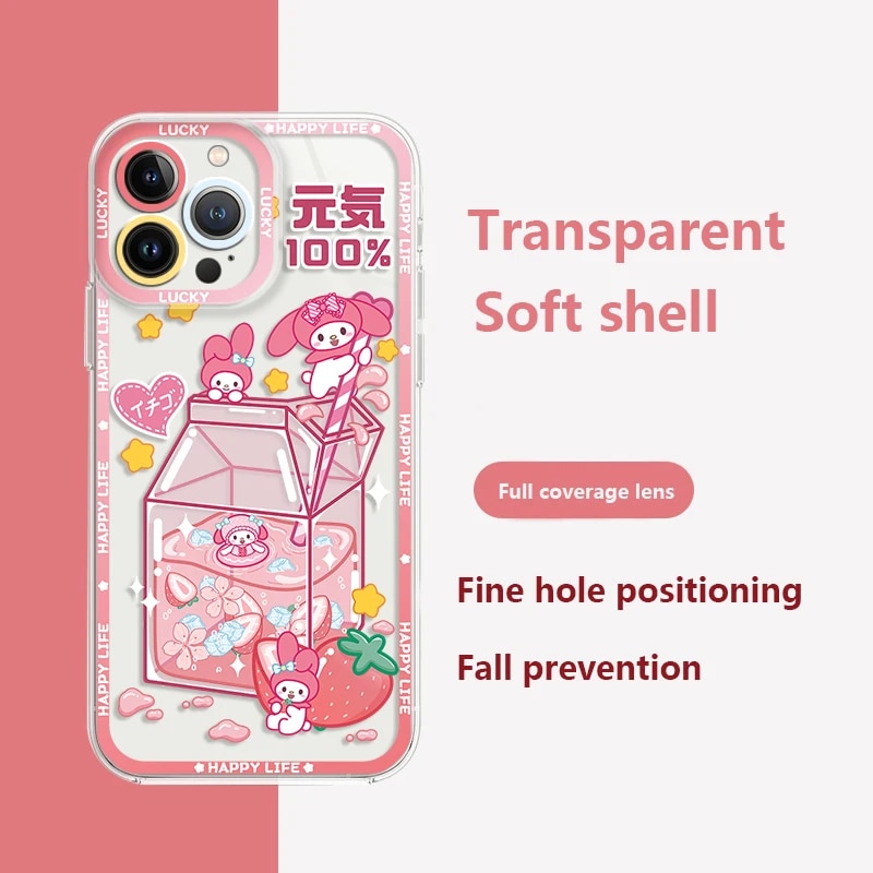 Cinnamoroll Mymelody Clear Case for Xiaomi Redmi Note 12 4G 5G Turbo 11 Pro Plus 12S 11S 10S 9S 10 8 7 6 9 10C K60 K60E Cover