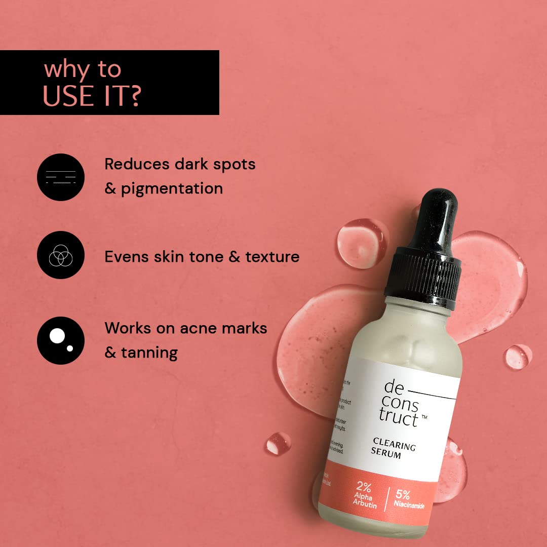 Deconstruct Clearing Serum: 5% Niacinamide Face Serum For Acne&Dark Spots -30 ml( seal open box). 
