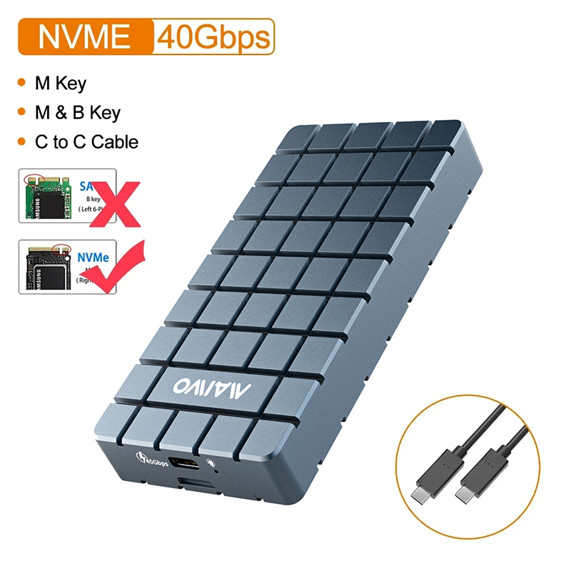 MAIWO USB 4.0 40Gbps M.2 NVMe SSD Enclosure Compatible M2 To Type-c 4.0 8TB Solid State Drive Case with Thunderbolt 4/3 Hard box. 