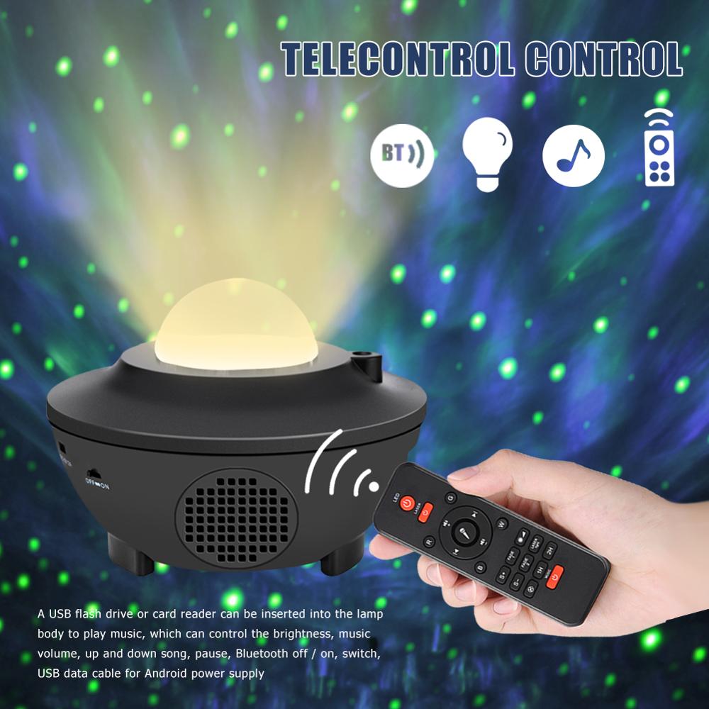 LED Star Projector Night Light Galaxy Starry Night Lamp Ocean Wave Projector With Music Speaker Remote Control. 