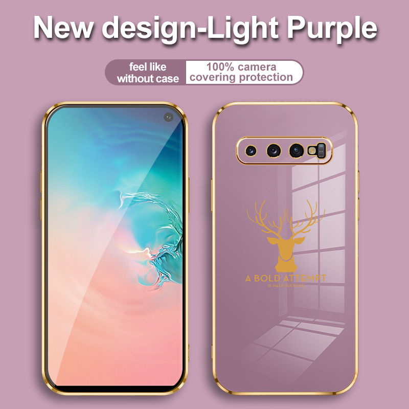 For Samsung Galaxy S10 Phone Case, Aesthetic Drop Resistant Straight Edge Electroplated Soft Shell. 