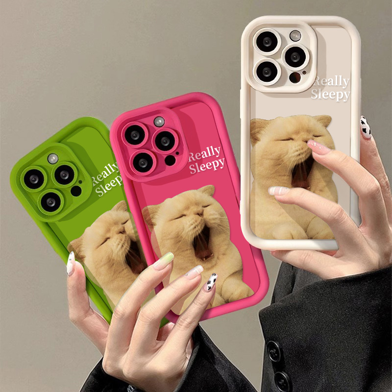 Candy Color Cute Cat Phone Case For iPhone 11 Case iPhone 15 13 14 12 Pro XS Max XR X 7 8 14 15 Plus SE Matte Shockproof Cover. 