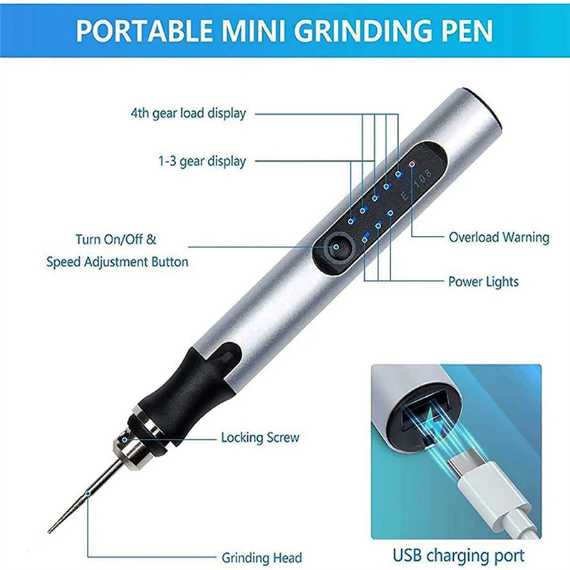 USB Customizer Professional Engraving Pen 30 Bits Rechargeable Engraving Pen Cordless Wood Glass and Plastic Portable Engraving Pen. 